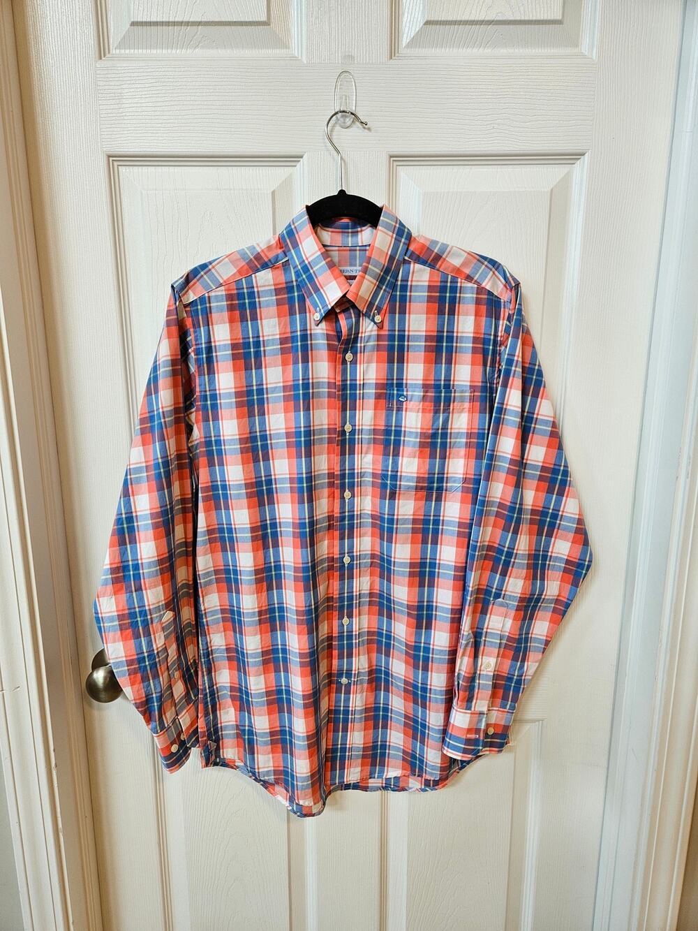 Southern Tide Mens Small Classic Fit Plaid Button Front Shirt Cotton Stretch